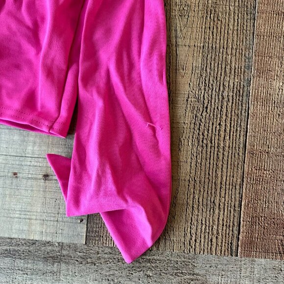Bohoo Pink Scuba Puff Sleeve Wrap Mini Dress With Belt Size 2 - Picture 2 of 11